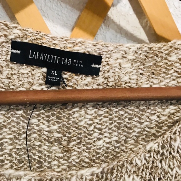 ⭐️🌟NWOT Lafayette 148 Melange Net Stitch Sweater XL - Picture 6 of 10